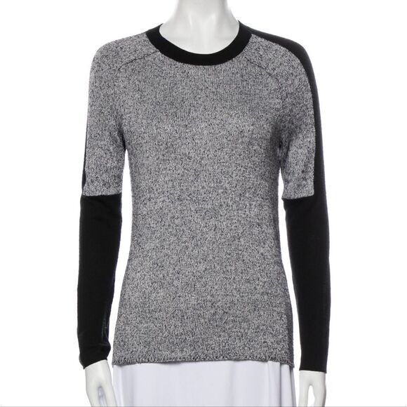 DEREK LAM 10 CROSBY Colorblock Pattern Wool Crew Neck Sweater S - Picture 2 of 8